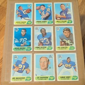 Topps 1968 Trading Cards - Los Angeles Rams